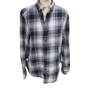 H&M Black and White Casual Button Down Shirt
